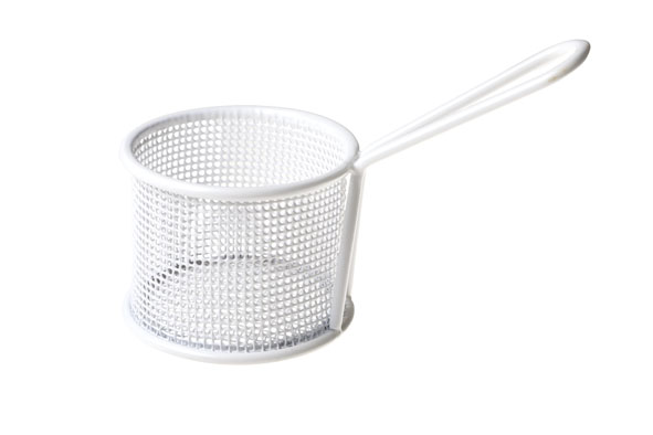 Panier frites rond Blanc 9,5xH7,2cm